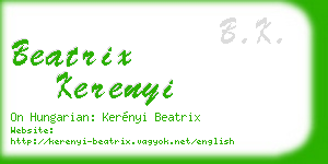 beatrix kerenyi business card
