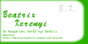 beatrix kerenyi business card